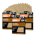 Fandeli | Multi-Purpose Sandpaper | 220 Grit Aluminum Oxide | 75 Sheets of 9'' x 11'' | Ideal for Metal and Wood | Compatible with Orbital Sanders, Brown