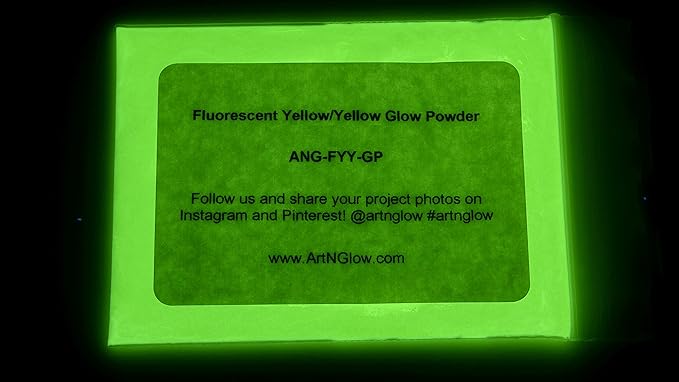 Glow in The Dark Pigment Powder - Neutral and Fluorescent Color for Art Painting, Fine Art, Nail Art Paint, and DIY Crafts - Long Lasting, 10+ Color Options - Fluorescent Yellow - (12 Grams)
