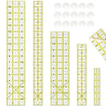 Quilting Rulers, Sewing Ruler, Acrylic Ruler for Sewing and Quilting,Cutting Ruler with Non-Slip Rings (3"x17",1.5"x17",3"x12",1.5"x10",1"x6") (Yellow)