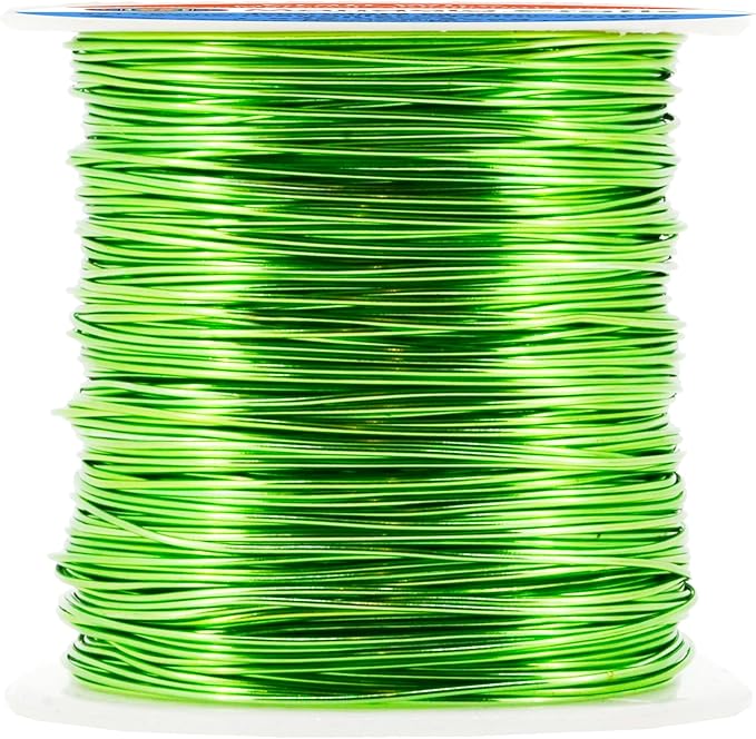 Mandala Crafts 20 Gauge Anodized Aluminum Craft Wire for Jewelry Making - 100 FT Colored Flexible Lime Green Wire - Bendable for Bonsai Armature Crafting Sculpting