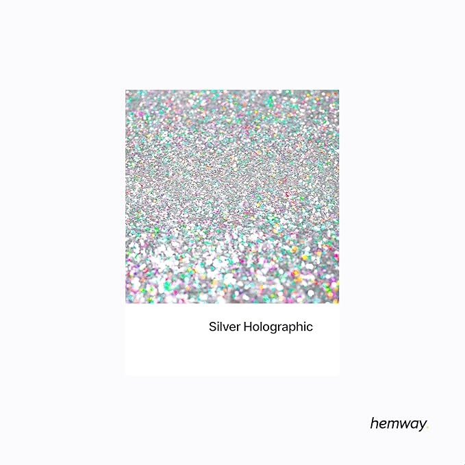 Hemway Glitter Grout Additive add Sparkle to Mosaic Tiles, Bathrooms, Wet Rooms, Kitchens, Tiled Based Rooms and Cement Based Grouts 100g / 3.5oz - Silver Holographic