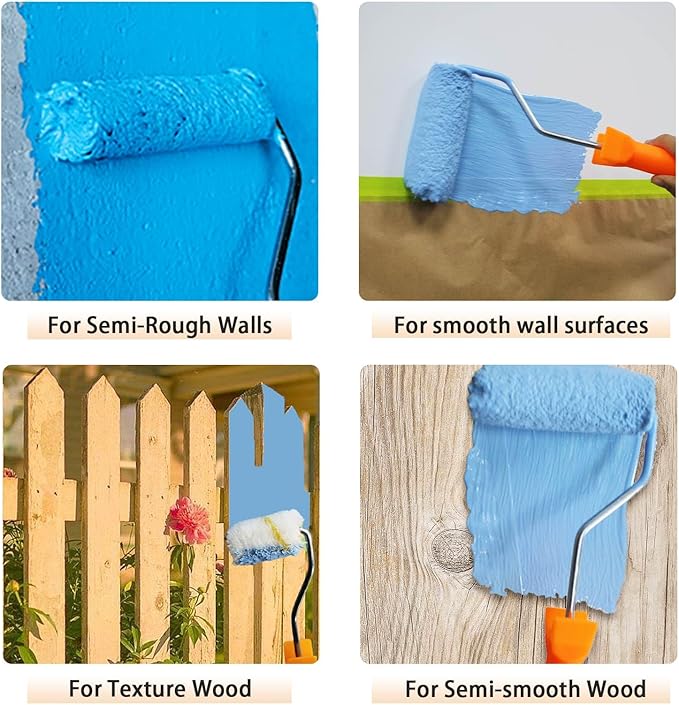 50 Pieces Paint Roller Cover, 6 inch Microfiber Roller Covers, Washable Covers for Roller Frame, House Painting Supplies, Naps for Paint Roller Brush for Painting Walls Ceilings