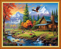 DMCVIVR Stamped Cross Stitch Kits for Adults Beginners Embroidery Kits 11CT Needlepoint Kits Cross Stitch Patterns Embroidery Patterns&Beautiful Scenery 16x20 inch