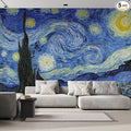 wall26 Starry Night by Vincent Van Gogh Dutch Impressionism 20th Century Artist Peel and Stick Large Wall Mural, Removable Wallpaper, Home Decor - 120x120 inches