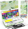 Caliart Watercolor Paint Set, 50 Colors Portable Travel Water Color Palette Kit with Detail Painting Brush, Art Supplies Christmas Gifts for Artists Adults Painters Beginners