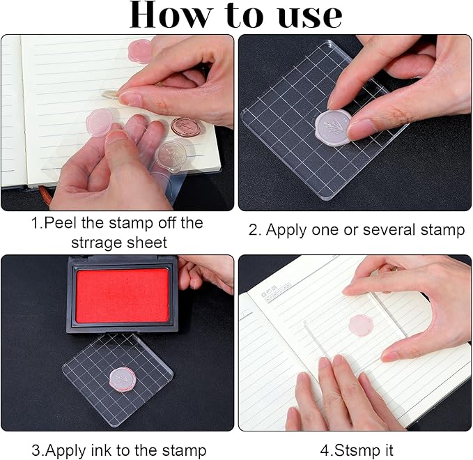 5pcs Acrylic Stamp Block, Acrylic Blocks for Stamping with Grid Lines, Assorted Sizes Stamp Block for DIY Crafts Scrapbooking Card Making Ornaments Stamping Projects