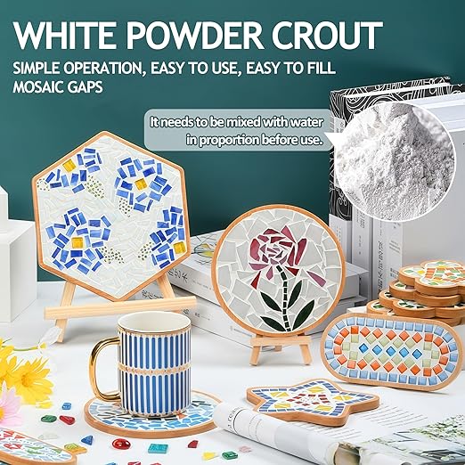 Mosaic Tile Toolkit, Mosaics Glue, Mosaic Tiles and Mosaics Grout, Essential for Handmade Grouting and Perfect for DIY Craft Projects