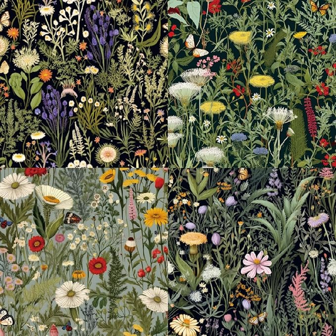 6x6 Inch Scrapbook Paper Pad-24 Single-Sided Sheets with 12 Unique Wildflower Designs-Perfect for Crafting, Card Making and DIY Projects