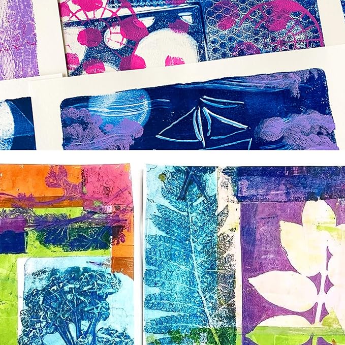 Gel Printing Plate kit - Gel Plate Printing for Mixed Media Art, 8" X 10" Gel Plate,Printing Supplies, Reusable Gel Plate Kit for Card Making, Brayers for Gel Printing, Printmaking Supplies Home Decor