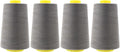 Mandala Crafts 4 Pack of Serger Threads Cones Spools - 40S/2 24000 Yards Polyester Dark Gray Threads for Sergers Machine and Overlock Quilting Sewing Machine