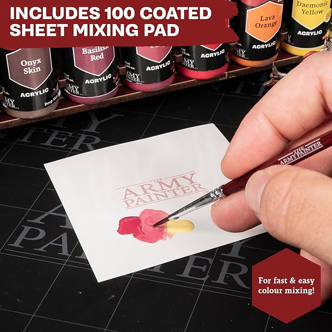 The Army Painter, Paint Station, Storage for 50 Warpaints Fanatic, Speedpaint & Warpaints Air Acrylic Paints, incl. Storage for Brushes and 100 sheets - Rack for Miniature Painting