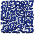 Number Iron On Patches, Numbers 0-9 Embroidery Applique Patch, DIY Decorative Heat Press Patches for Clothing Jeans Jackets Backpacks Hats (Blue 50 Pcs)