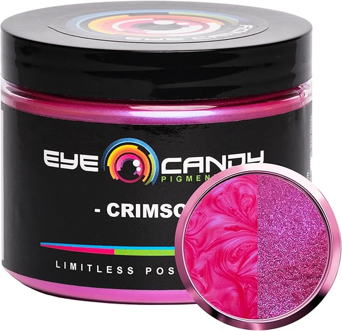 Eye Candy Pigments Premium Red Mica Powder - Crimson (50gr) - for Epoxy, Resin, Soap, Paint, Woodworking, Acrylic Pouring, Bath Bombs, Fishing Lures - DIY Arts and Crafts Additive