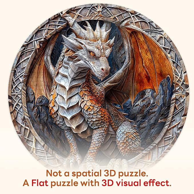 masseruon Round Puzzles for Adults 1000 Pieces-Dragon Puzzle-26.6x26.6in Jigsaw Puzzles with HD Matte Finish-Hard Impossible Difficult for Adult-Challenging Gift for Puzzle Lovers Home Decor