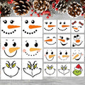 Snowman Face Stencils Christmas Stencils for Crafts Reusable Xmas Holiday Stencil for Painting on Wood Window T-Shirts Fabrics Decor CH
