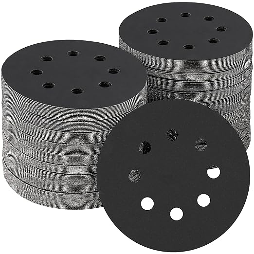 100PCS 5 inch Silicon Carbide Sanding Discs 800 Grit, Wet Dry Orbital 5 Sander Hook and Loop Sandpaper Disc, Best for Metal,Automotive,Wood Polishing