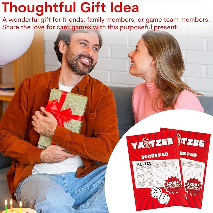 Score Pads for Yahtzee with Tear Off Pages: 6X9, 100 Sturdy Score Sheets, Large Print, Lay-Flat Design, Compatible with Yardzee & Yahtzee Games