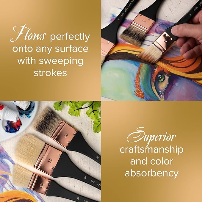 Silver Brush Limited 5403-60 Silver Atelier Oval Hog Bristle Mottler Brush, Size 60, Extra Long Handle