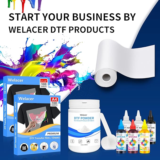 DTF Ink 250mlx6 for I3200 XP600 R1390 L1800, ET-8550, ET-2850 XP-15000, R2400, L800, 1430, P400,P800,R2000, Heat Transfer Ink Conversion Kit Refill for All DTF Printers,for DTF Film