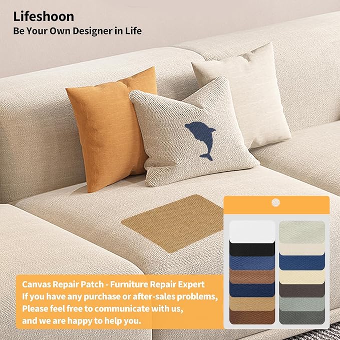 Fabric Repair Patches, Canvas Self-Adhesive Fabric Patches Tape Durable, DIY Large Canvas Repair for Sofa, Couches, Furniture, Chair, Clothing （3.5X79 Inch, Dark Blue）