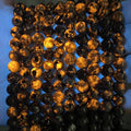 44pcs 8mm Natural Flame Yooperlite Stone Beads Round Healing Energy Power Stone Beads for Jewelry Making DIY Bracelet Necklace Earrings 15" (Flame Stone, 8mm)