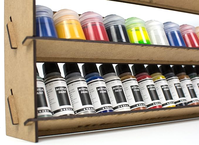 Paint Rack for Model Paints. Hobby Craft Citadel Vallejo Tamiya Army Wall Paint Rack Stand Paint Holder Organiser Miniature Warhammer Paint Storage Model Painting Station (Universal)