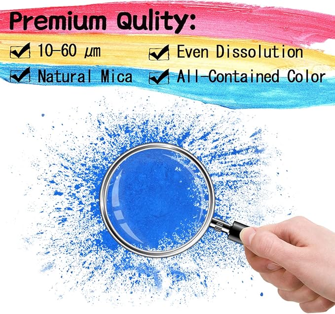 Mica Powder - 60g Mica Powder for Epoxy Resin - Pearl Pigment Powder Dye for Resin/Eye Shadow/Soap Making/Nails/Bath Bombs etc. (Sky Blue)