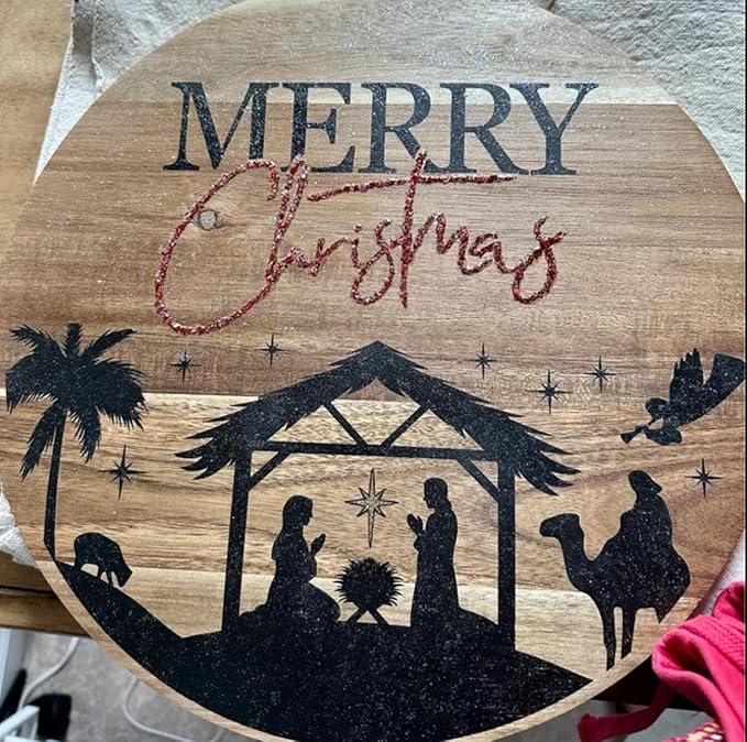 Christmas Stencils for Door Mats 12” Christmas Stencils for Crafts Reusable Christmas Stencil Holiday Drawing Templates for Painting on Wood Doormat Fabrics Decor