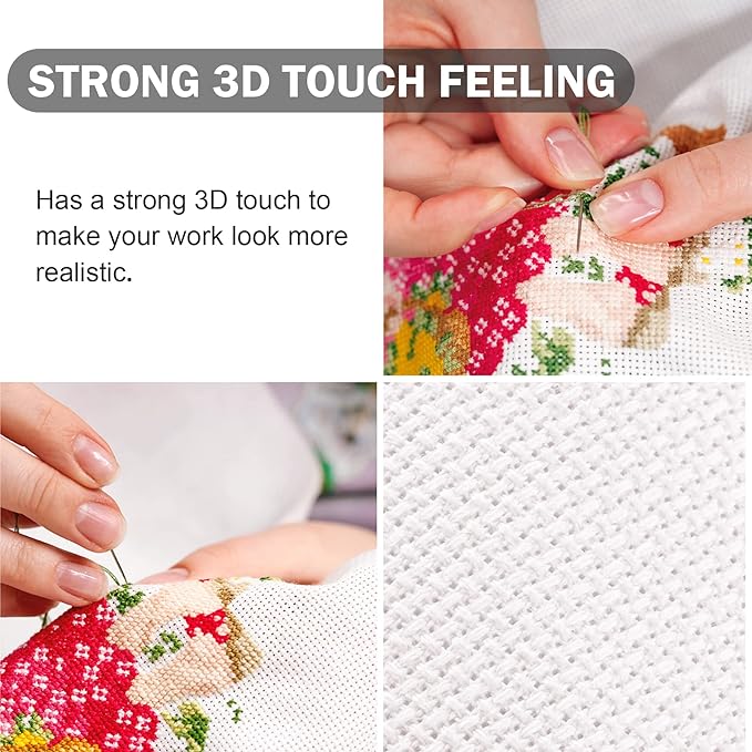 Cross Stitch Aida Fabric 18 Count, 59 by 39 Inch Large Size, Classic Reserve Cross Stitch Aida Cloth for Home DIY Embroidery Decoration