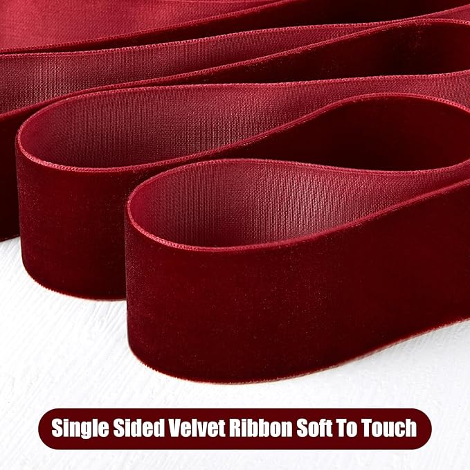 3/8" X 20 Yards Royal Blue Velvet Ribbon for Christmas Tree Wreath Decoration Handmade Crafts Ornaments Gift Wrapping & Bow Making