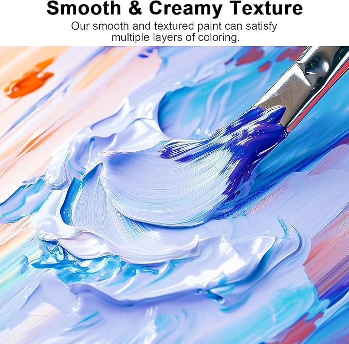 Nicpro 14 Colors Large Bulk Acrylic Paint Set (33.8 oz, 1000 ml) Non Toxic Art Painting Supplies for Kids Students Adults Artists, Rich Pigment for Multi Surface Canvas Fabric Craft Wood Leather Stone