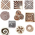 Royal Kraft Geometric Wooden Printing Stamps (Set of 10) - DIY Henna Fabric Textile Paper Clay Pottery Blocks Htag2171