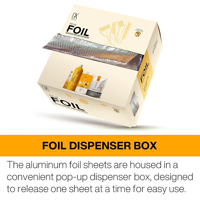 GK Hair Pop-up Foil with Box of 250 Sheets for Hairs Coloring – Premium Silver Aluminum Foil for Hair Highlighting, Coloring, and Dyeing