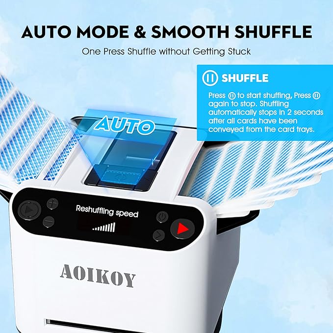 Automatic Card Shuffler and Dealer 360°Rotating 2 Decks Card Dealer