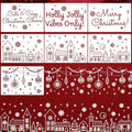 Christmas Stencils for Window Glass Large Christmas Stencils for Crafts Reusable Xmas Village House Holiday Stencil for Painting on Wood Wall Fabrics Decor