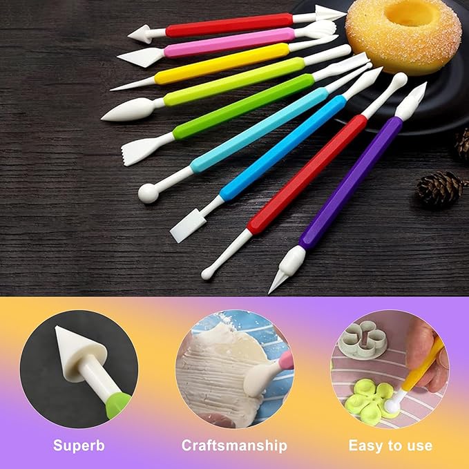 ZeriLion 9 Pcs Clay Sculpting Tools Set for Adults, Double-Ended Pottery Carving and Modeling Tools for Professional Air Dry and Polymer Clay Crafting