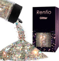 Renfio Opal Chunky Glitter - 1.75oz/50g Brown, Dreamy High Sparkle, Holographic Fine Mix, Iridescent Flakes for Resin Nails, Hair, DIY, Snow - Dusk Forest