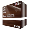 Trotec TroLase | 12"x12"x1/16", 8 Pcs | Cherry/White | 2 Ply | Modified Acrylic | Laser Engraving Double Color Plastic Sheet | Engraving Blanks for Laser, Saw, Guillotine | Made in USA