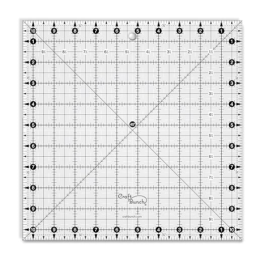 Non-Slip Square Quilt Template Ruler (10.5" x 10.5")