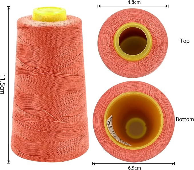 Tortoise 4 Cones of 3000 Yards Each Spool Thread for All Purpose, Quilting, Serger, Overlock Sewing Machines - 100% Polyester - 40S/2 - Watermelon Red