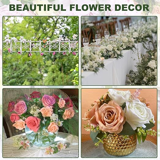 PATIKIL 32 Inch 22 Gauge Floral Stem Wire, 5 Pack/200 Pieces Bouquet Stem Paper Wrapped for DIY Crafts Flower Arrangements, Gold Tone