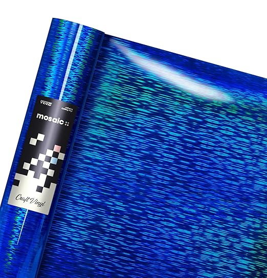 VViViD Mosaic+ Crafting Vinyl (Blue Brushed Holographic, 1ft x 5ft)