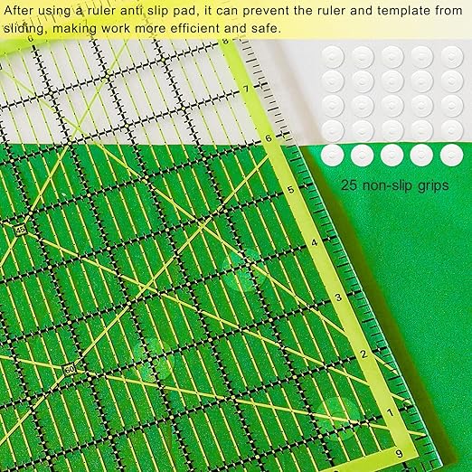 Quilting Rulers, Acrylic Quilt Ruler,4 Square Fabric Cutting Ruler (4.5"X4.5", 6"X6", 9.5"X9.5", 12.5"X12.5"), Quilting Templates with Non Slip Rings. (Yellow)