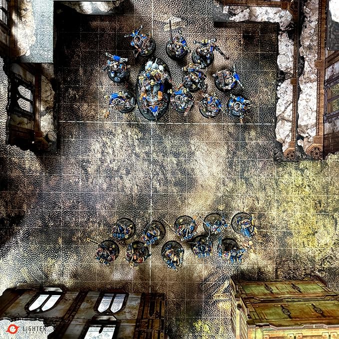 44'' x 60'' Battle Mat Gridded War-Gaming Mat for WHAoS - Made of Synthetic Leather, 1.1mm Thickness (Blighted Gloommoor)