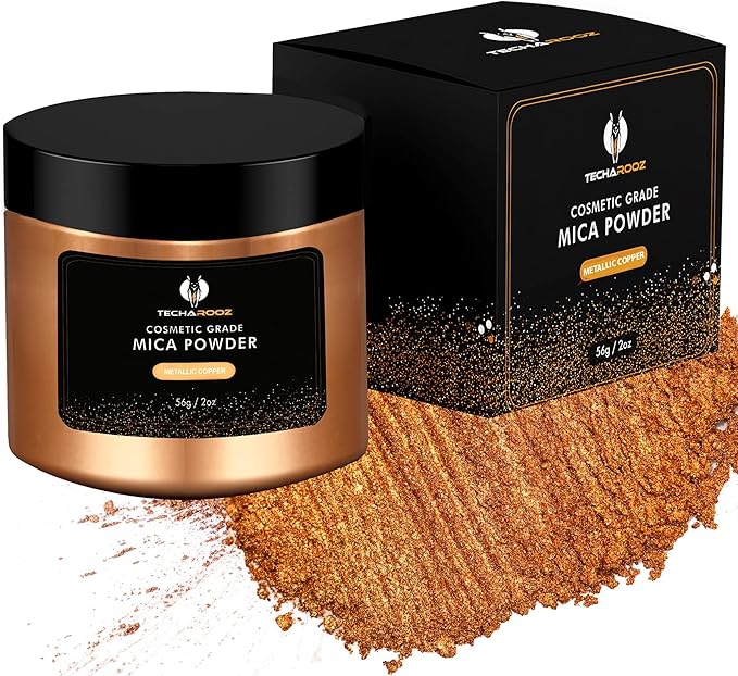 Metallic Copper Mica Powder for Epoxy Resin 56g / 2oz. Jar – TECHAROOZ 2 Tone Resin Dye Color Pigment Powder for Lip Gloss, Nails, Colorant for Slime Bath Bombs Soap Making & Polymer Clay