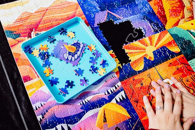 Buffalo Games - Roll-Up Puzzle Mat - Puzzle Saver and Assembly Accessory - Felt Mat - Fits up to 1000 Piece Puzzle - Black