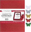 Cardstock Warehouse Diamond Print Inkjet Glitter - Premium Red Glitter Cardstock Paper – 15 Sheets, 8.5 x 11" - 104 lb/280 GSM for Inkjet Printing, Die-Cutting, Card Making, Crafts, and DIY Projects
