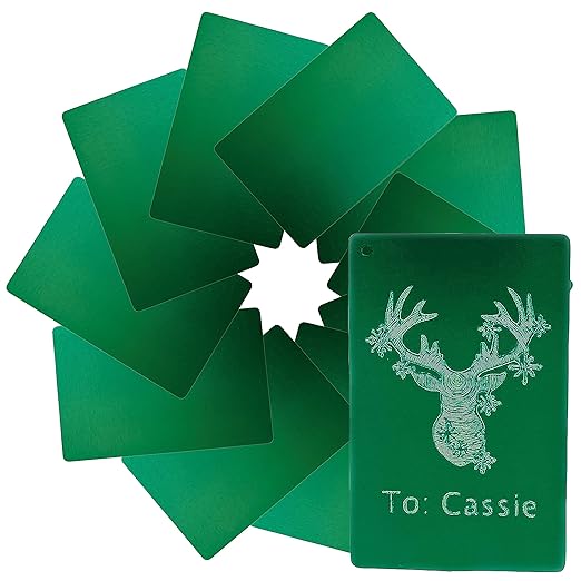Metal Engraving Blanks for Etching w/Silhouette Cameo 4 Pro Plus, Brother Scan and Cut, Maker, Explore Air 2 or Laser Engraving Blanks - Anodized Aluminum Sheet Metal & Plates for Crafting- 10 Pack