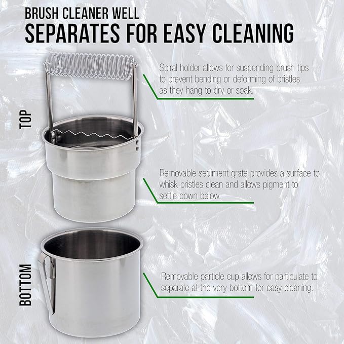 US Art Supply Deluxe Brush Cleaner-Brush Washer with Wash Tank
