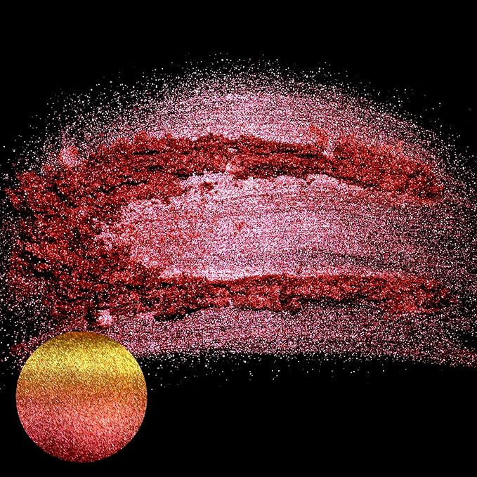 Matio Chameleon Mica Powder, 1.06oz/ 30g Blooming Rose Chrome Powder, Pearlescent Effect Color Shift Pigment for Resin Craft, Soap Candle Dye, Nail Art, Makeup, Bath Bomb, Paint, Slime Pigment